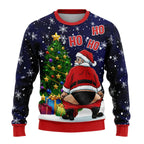 Apvalios iškirptės moteriškas džemperis – linksmo stiliaus megztinis